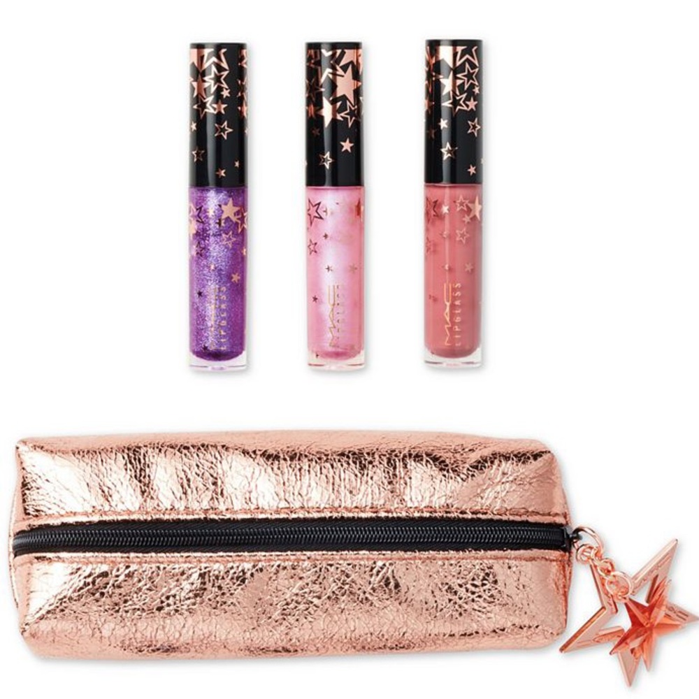 MAC Lucky Stars Lip Gloss Kit Pink Gold Bag